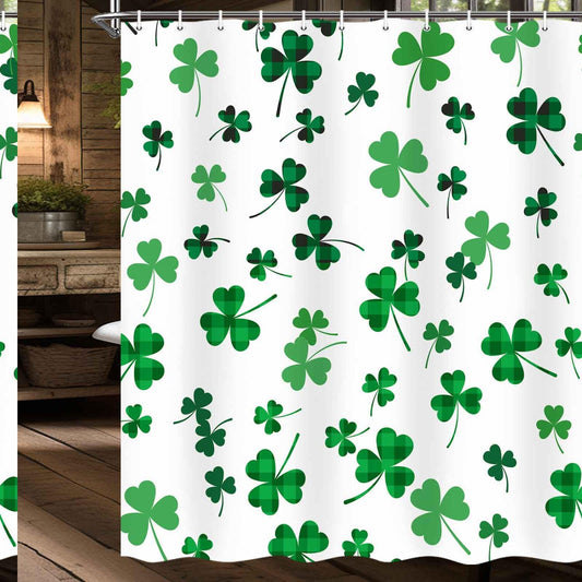 St. Patrick's Day Green Clover Shower Curtain 71x71