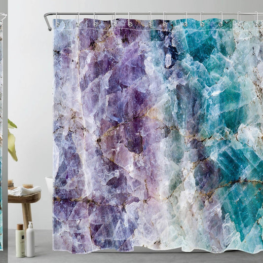 Abstract Purple Marble Shower Curtain 72x72 Inch