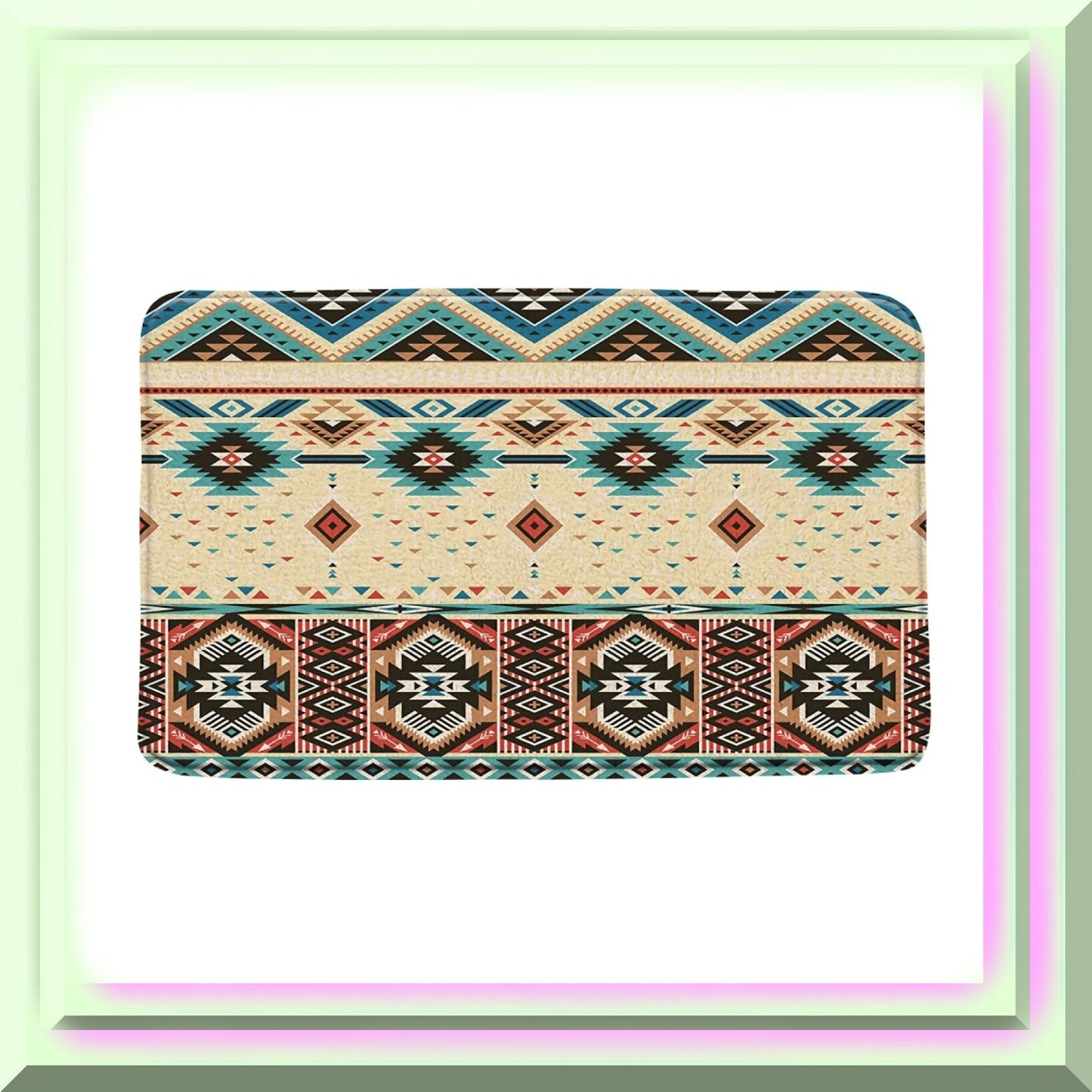 Aztec Tribal Bath Mat 45x75CM Non-Slip Flannel Rug