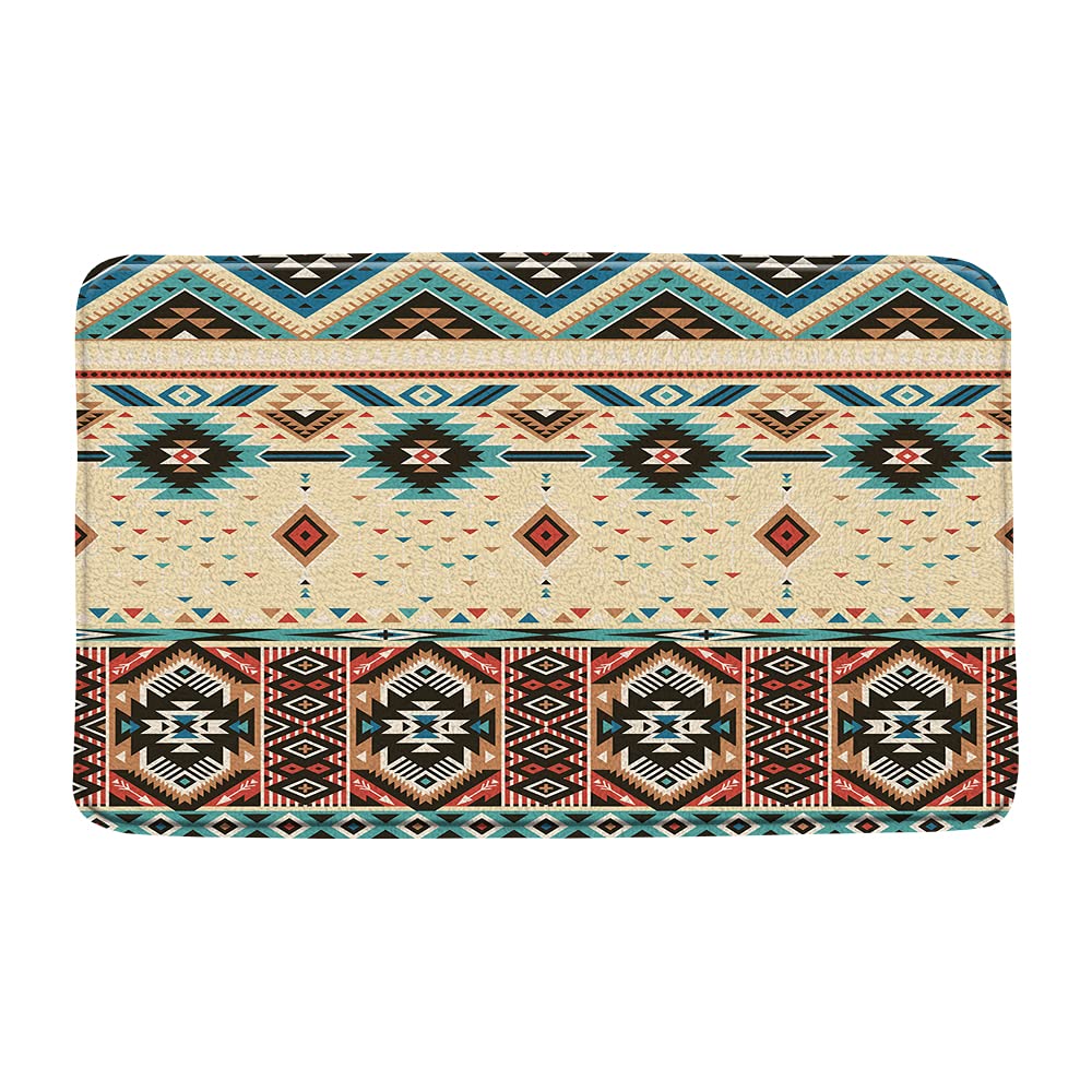 Aztec Tribal Bath Mat 45x75CM Non-Slip Flannel Rug