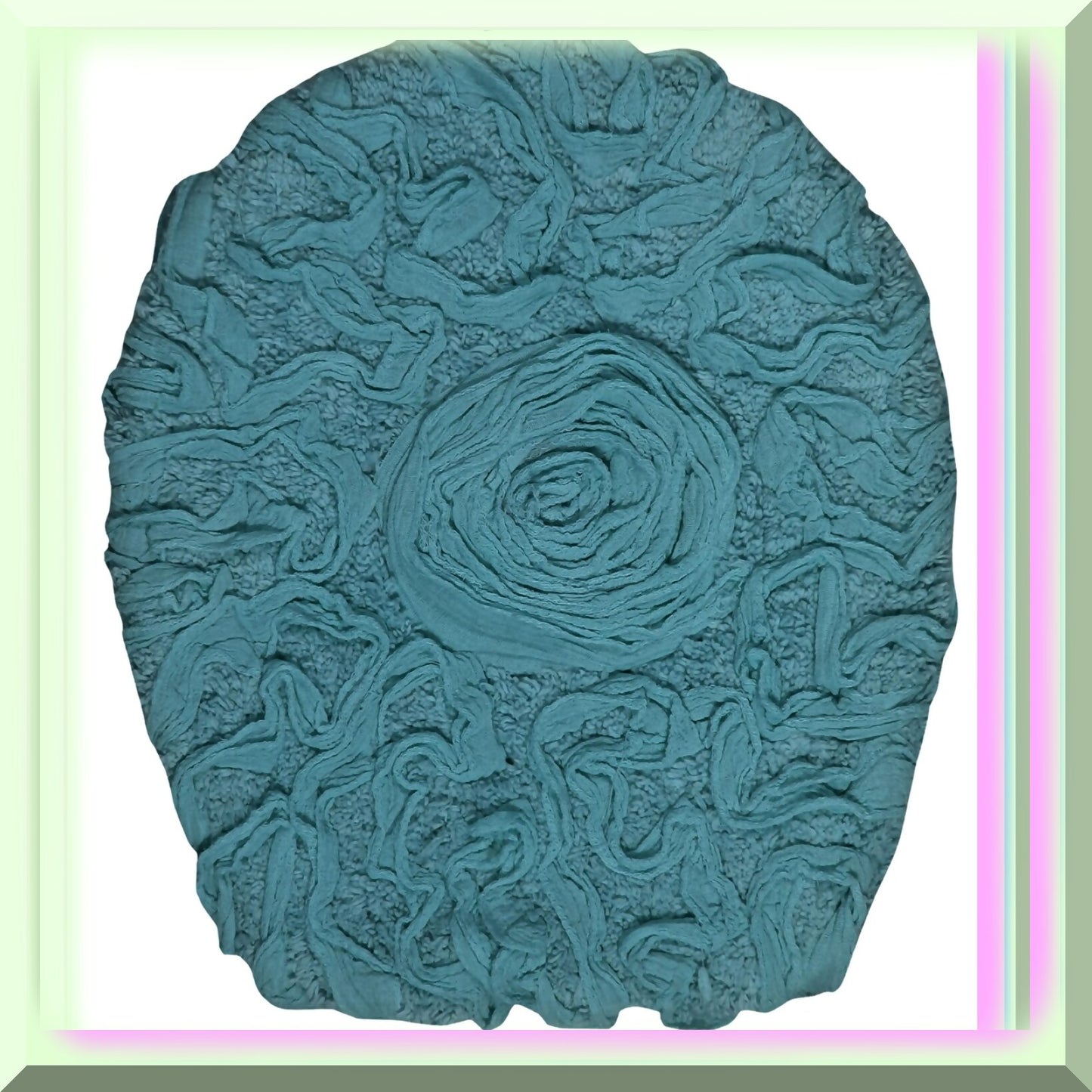 18"x18" Cotton Tufted Bath Rug Blue