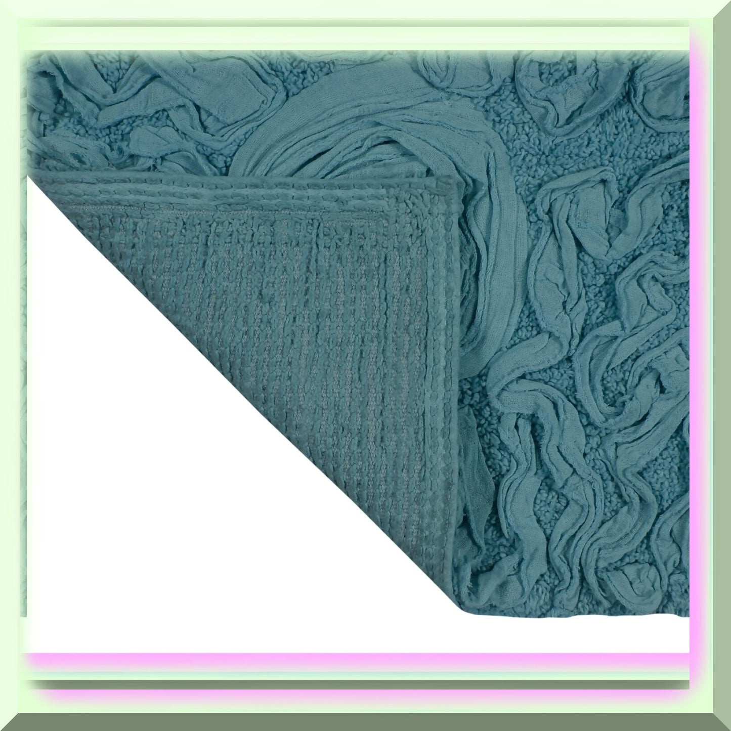 18"x18" Cotton Tufted Bath Rug Blue