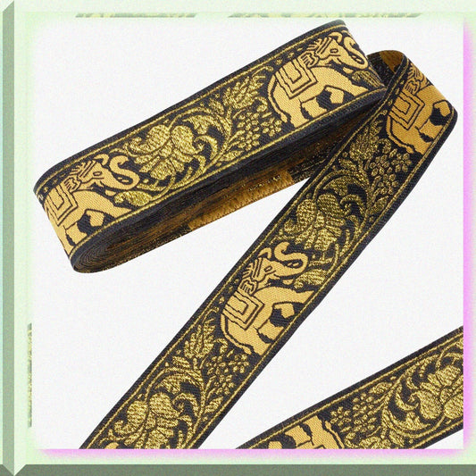 10 Yard Ethnic Jacquard Ribbon Trim 1.6 Inch Wide