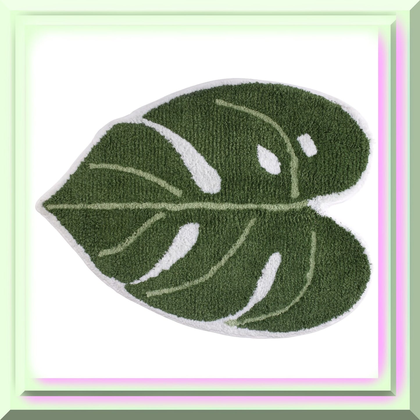 Cotton Leaf-Shaped Bath Mat 33.5" x 25"