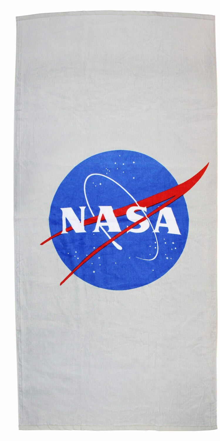 Grey NASA Meatball Logo Terry Beach Towel 30" x 60"