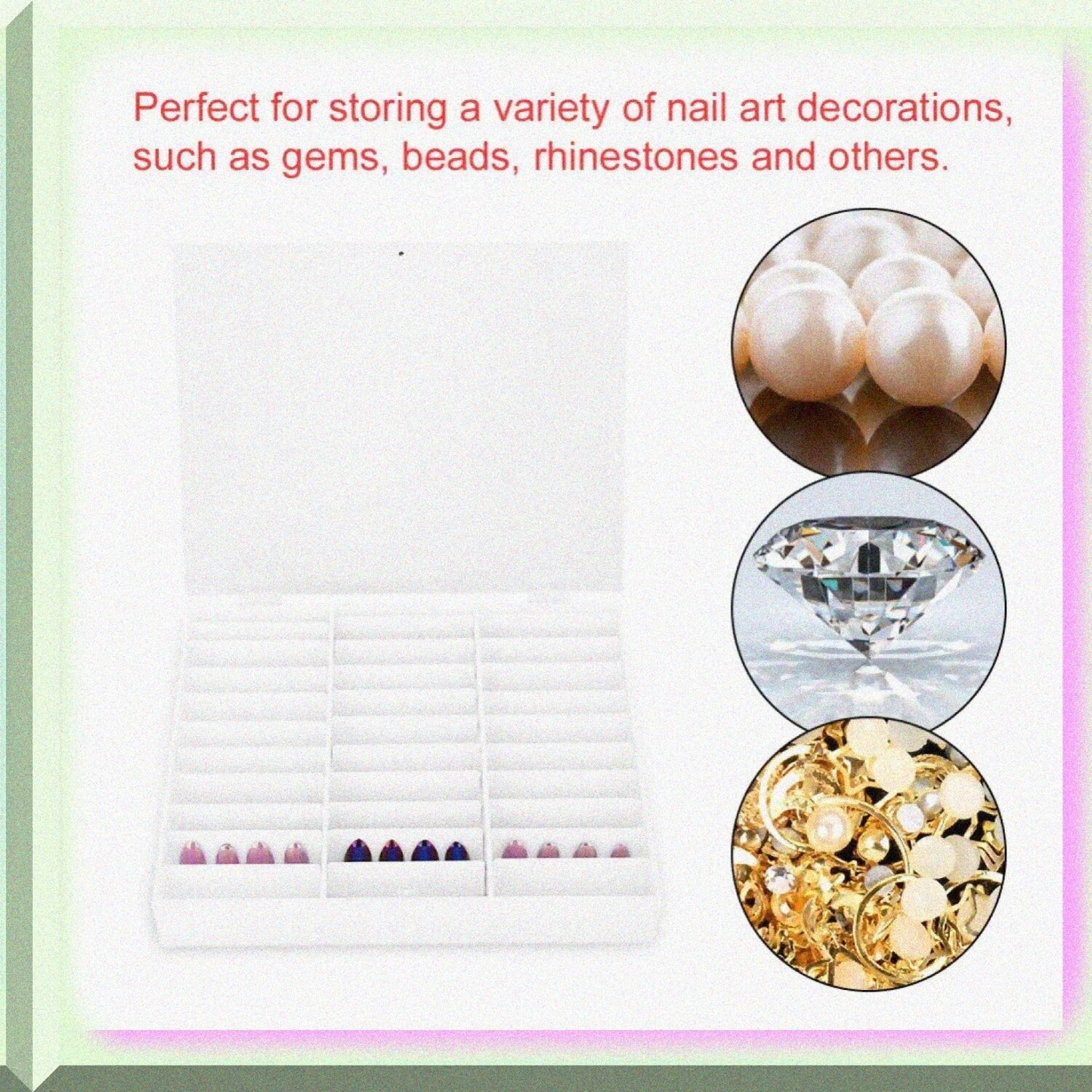 Fake Nail Organizer White 24x19x4.5cm