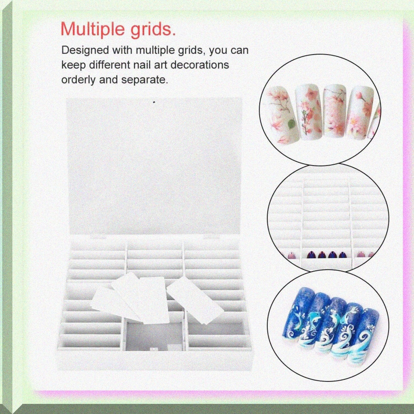 Fake Nail Organizer White 24x19x4.5cm