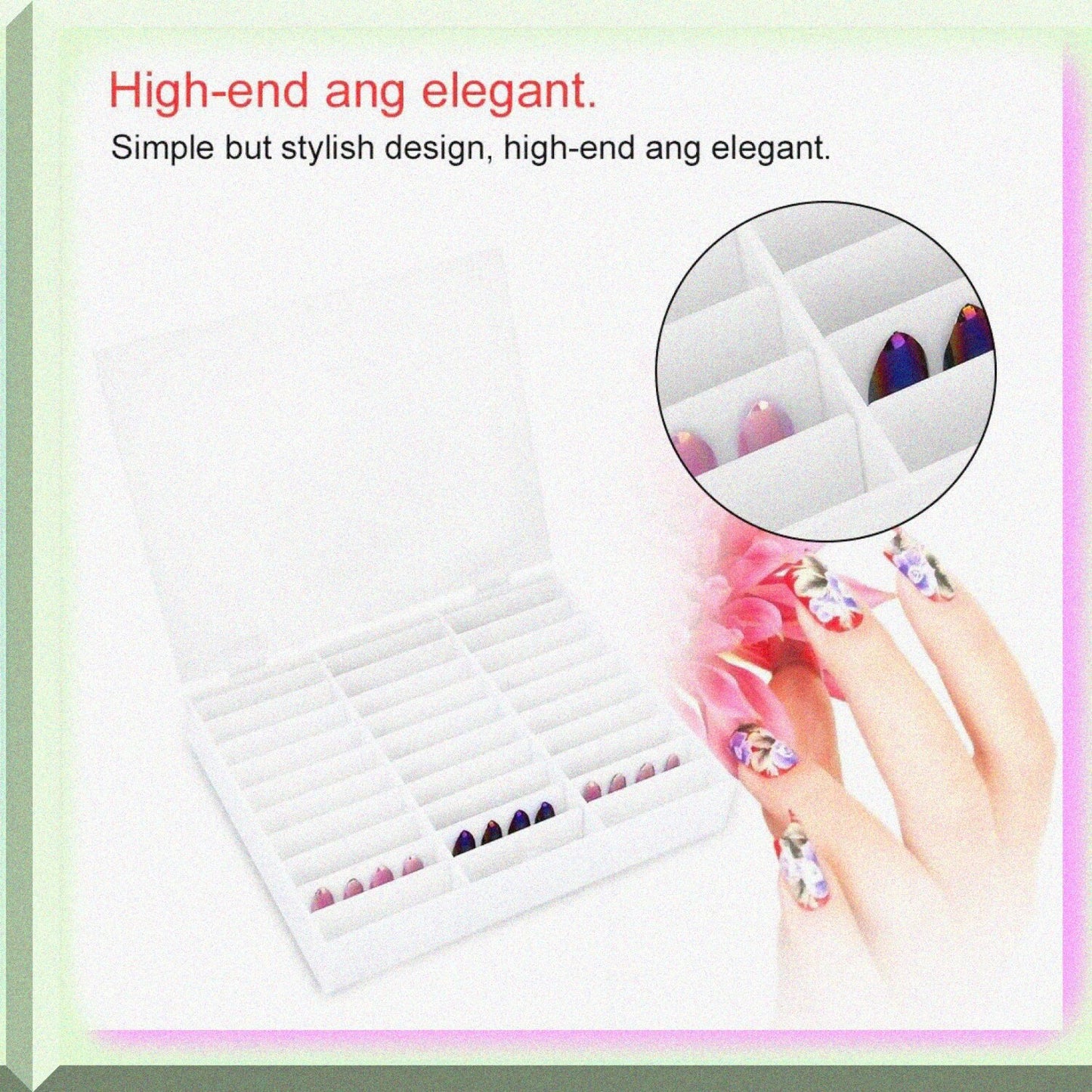Fake Nail Organizer White 24x19x4.5cm