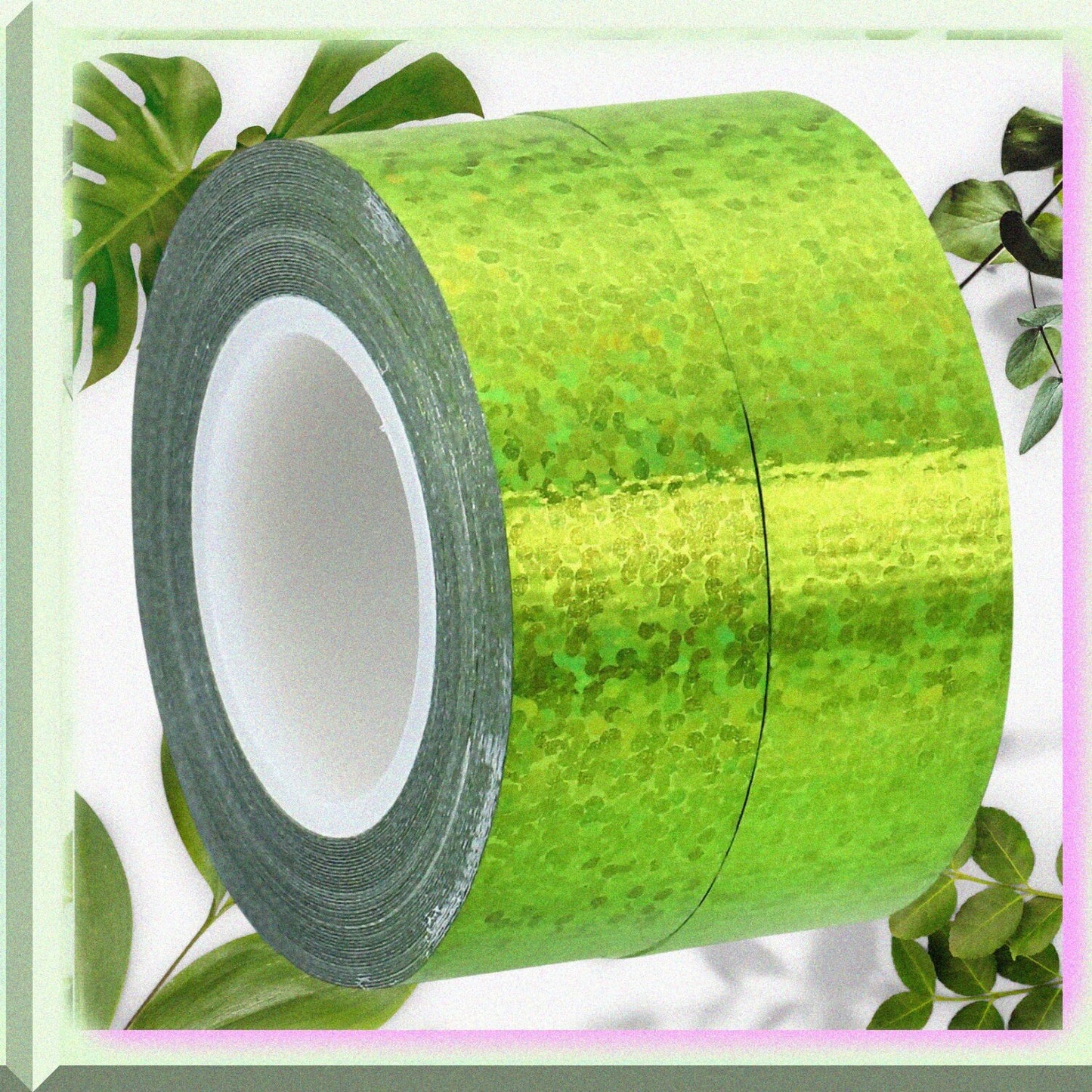 Glitter Sparkle Tape 15mm x 5m Green 2 Pack
