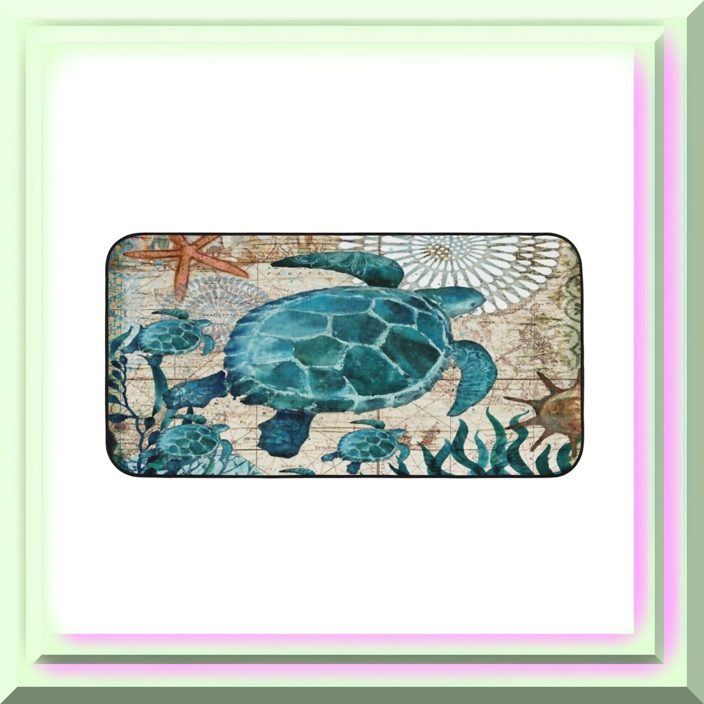 Ocean Turtle Kitchen Rug 39x20 Inch Bath Mat