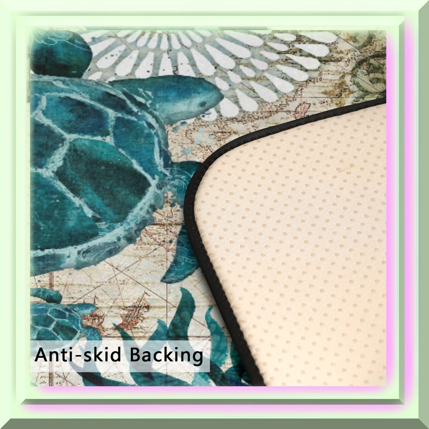 Ocean Turtle Kitchen Rug 39x20 Inch Bath Mat