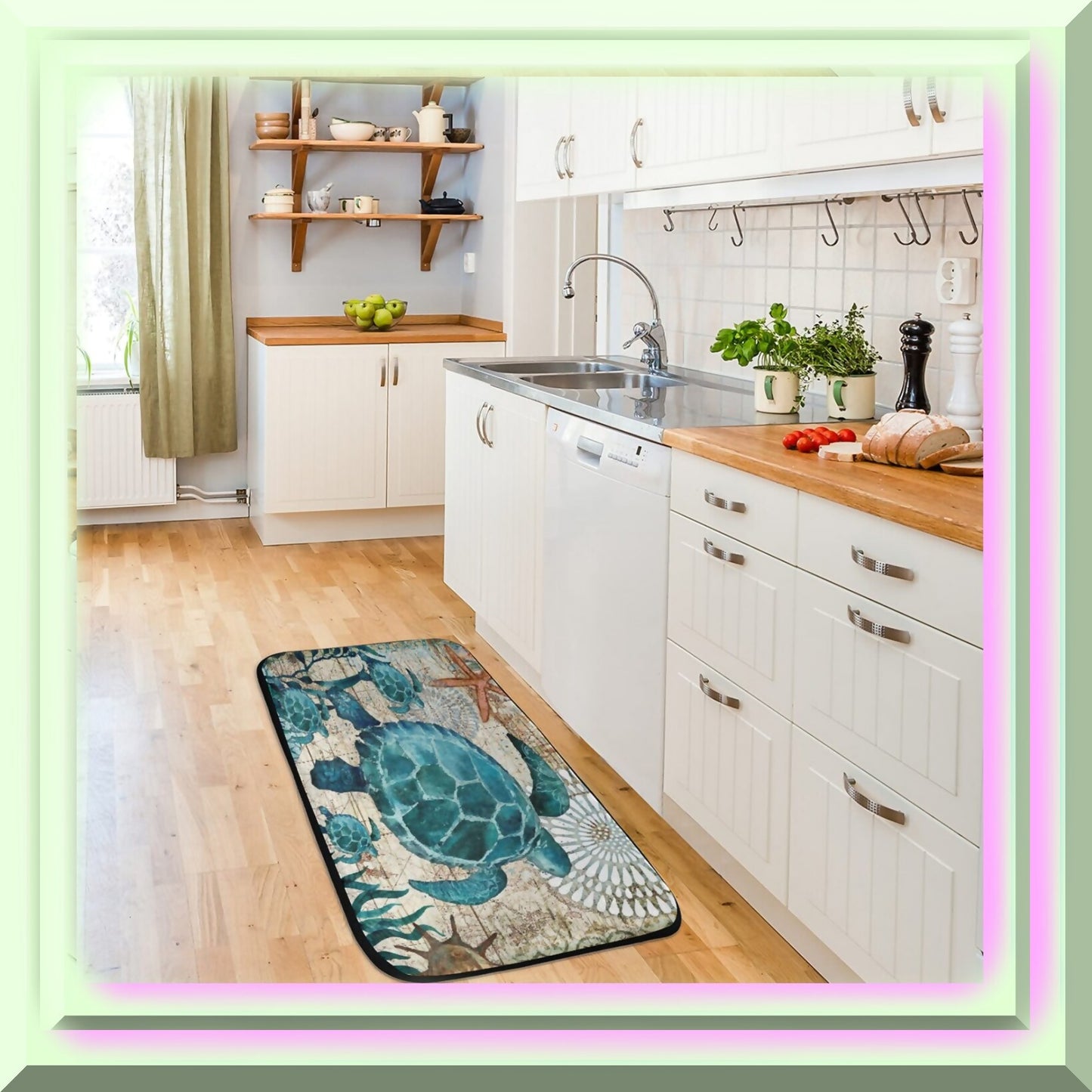 Ocean Turtle Kitchen Rug 39x20 Inch Bath Mat
