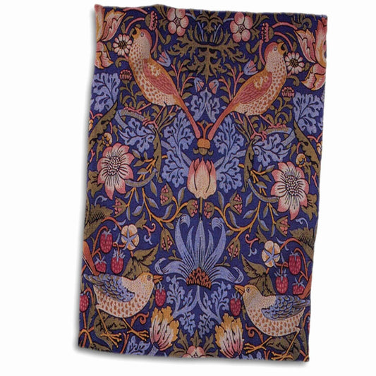 3D Rose William Morris Strawberry Thief Hand Towel 15" x 22"