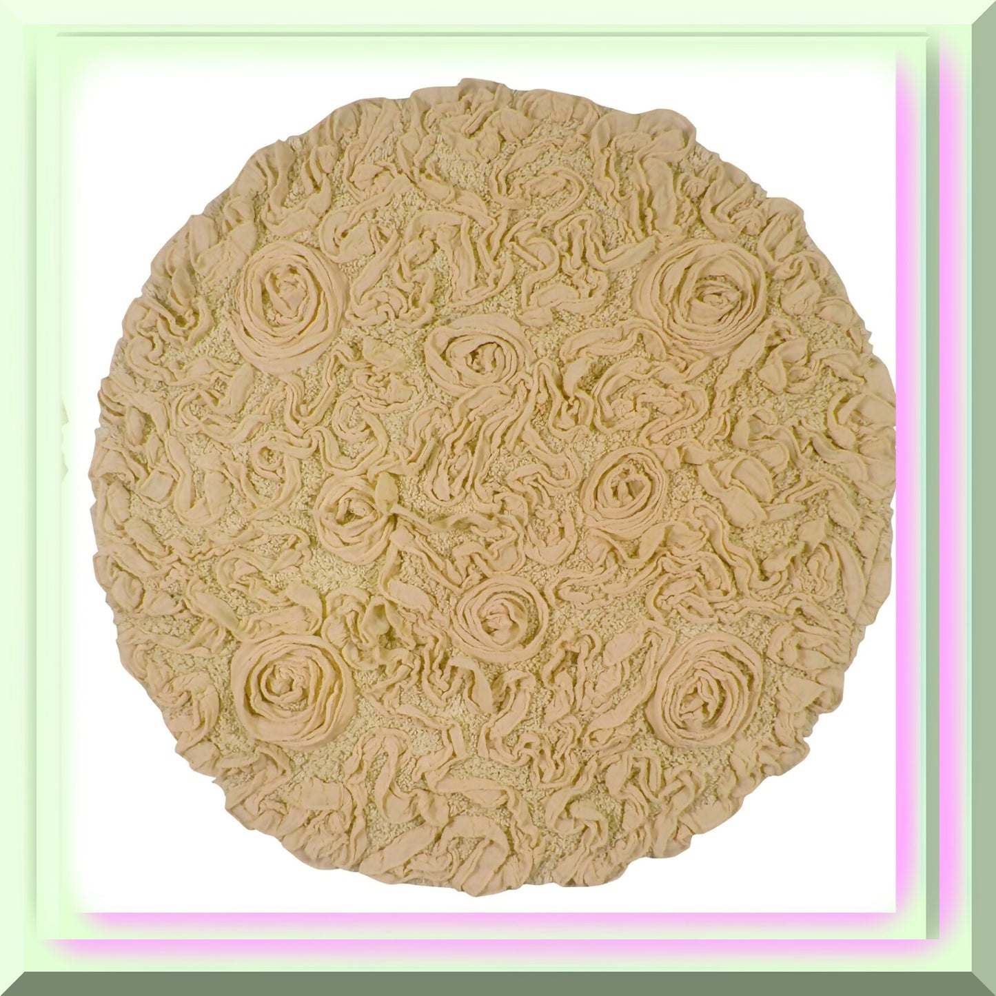 30" Round Cotton Bath Rug Yellow