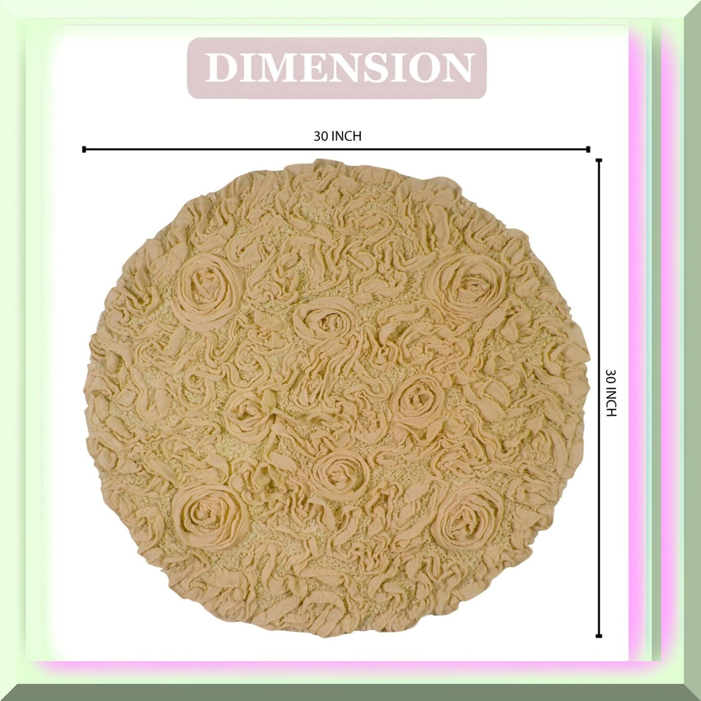 30" Round Cotton Bath Rug Yellow