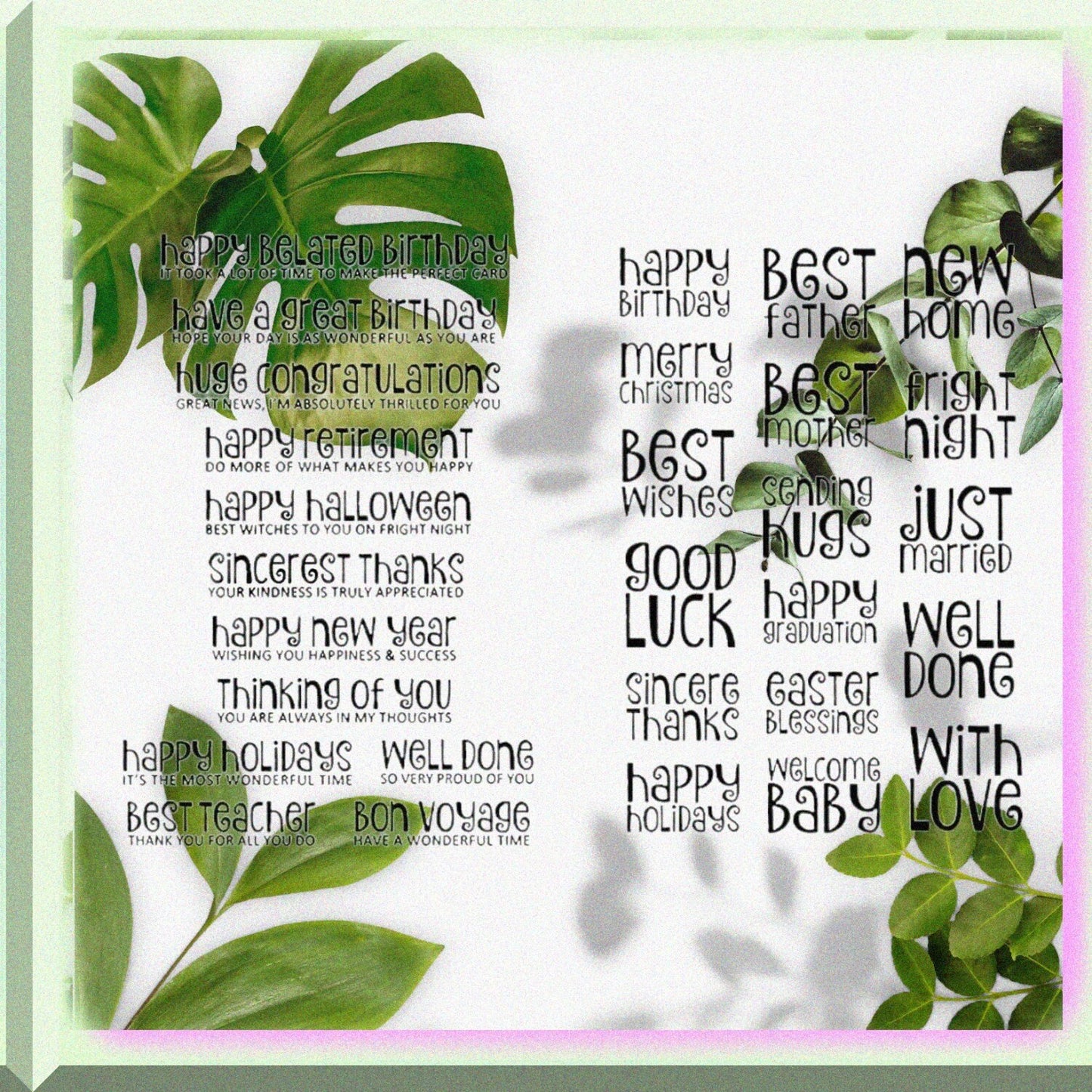 2 PCS Clear Rubber Stamps Set for Cardmaking and Scrapbooking