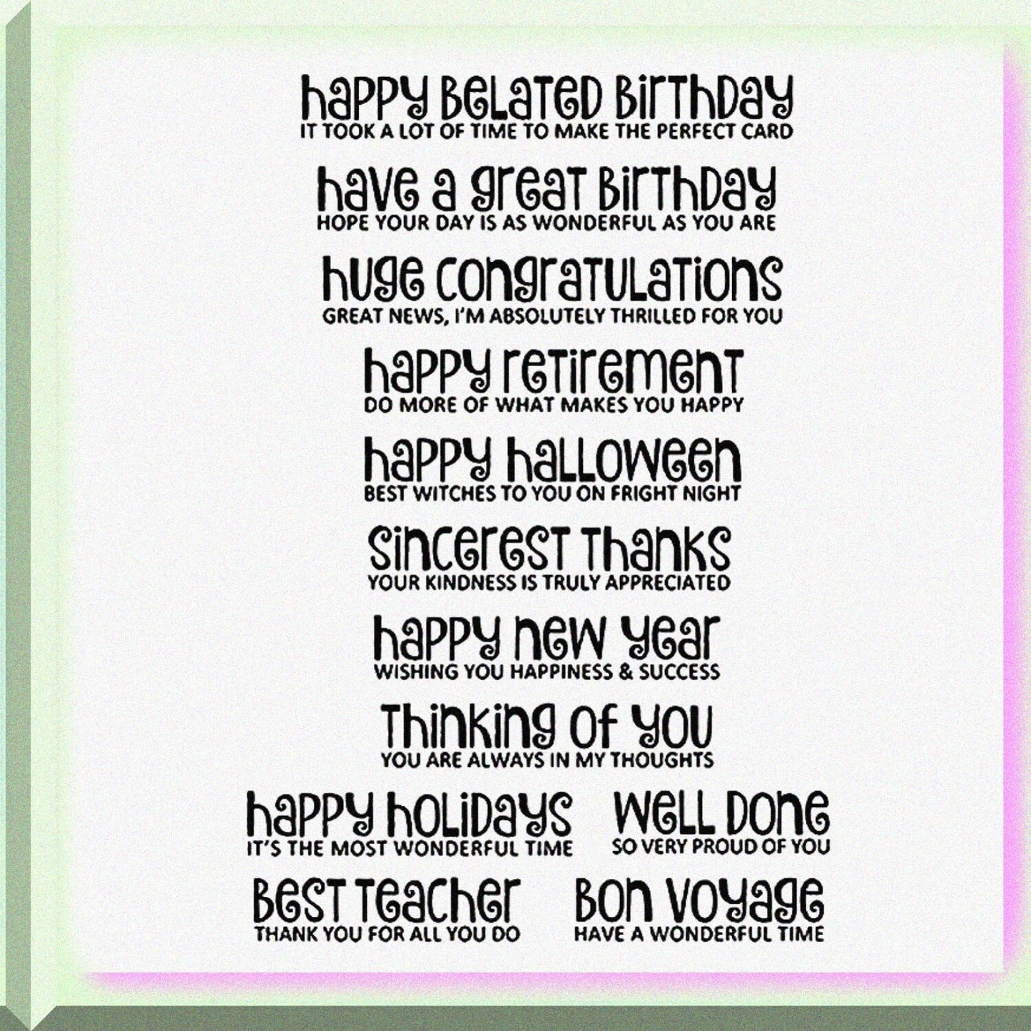 2 PCS Clear Rubber Stamps Set for Cardmaking and Scrapbooking