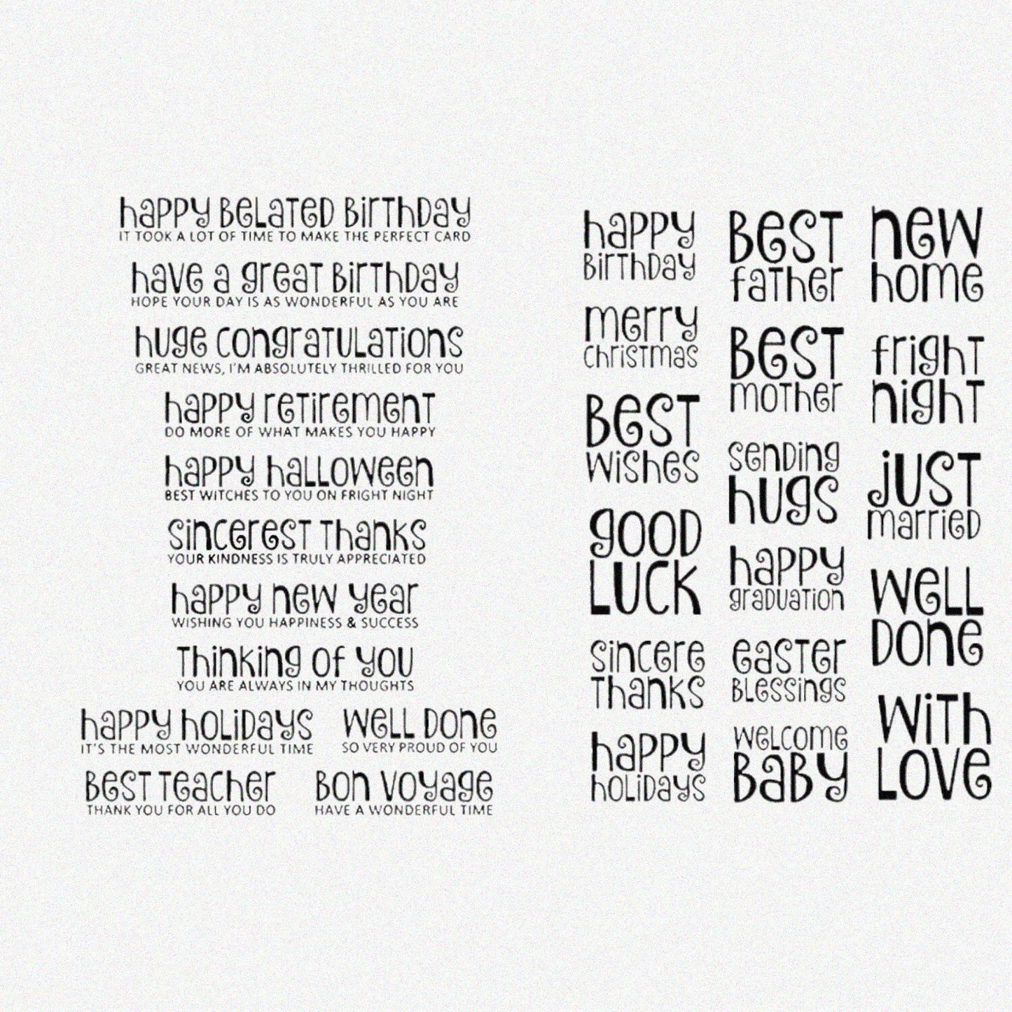 2 PCS Clear Rubber Stamps Set for Cardmaking and Scrapbooking