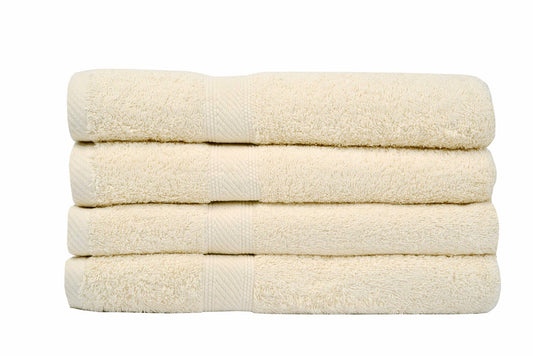 4 Pack Beige Bath Towels 27x54 inches