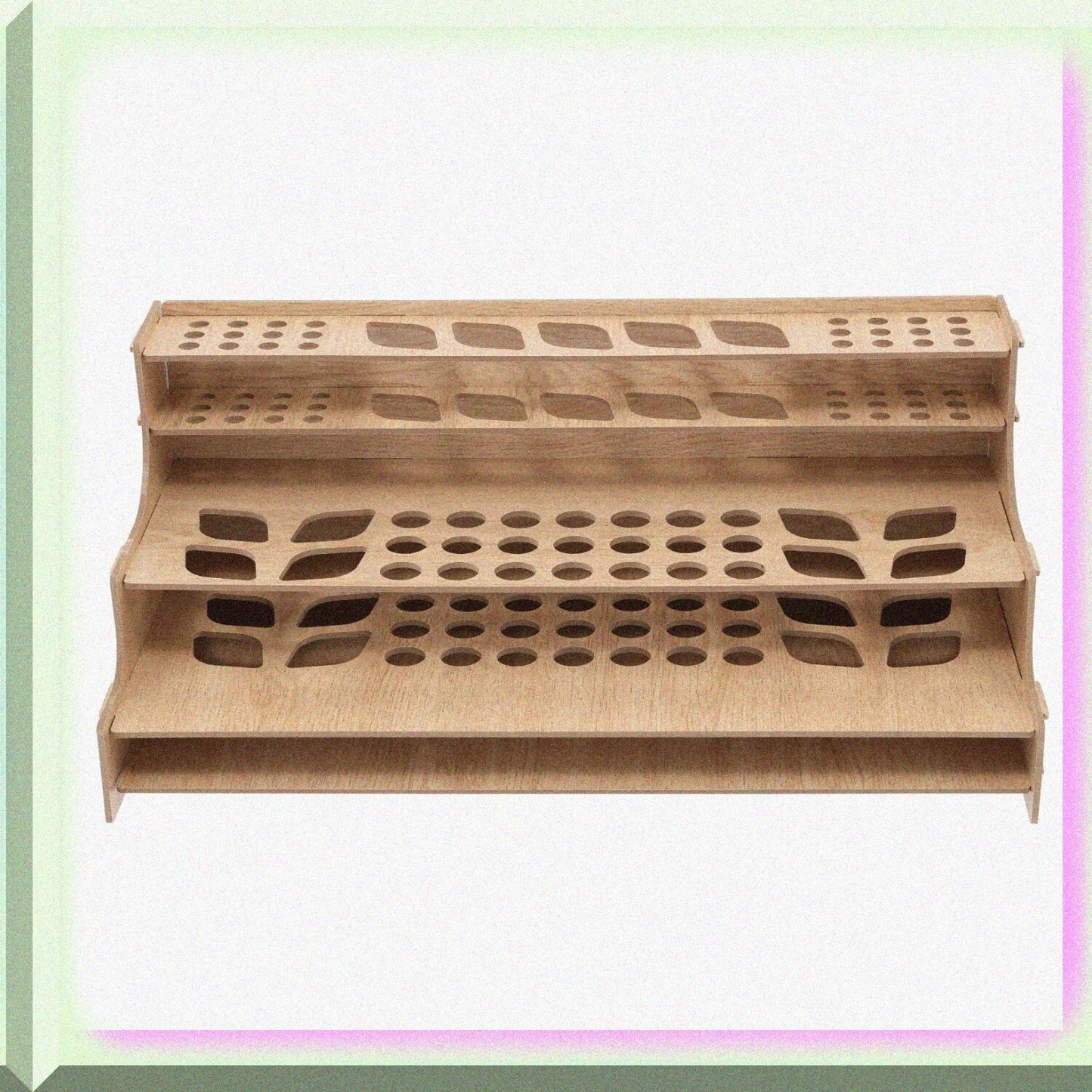 Artist Drawing Rack Wood Grain Multi-Layer Organizer