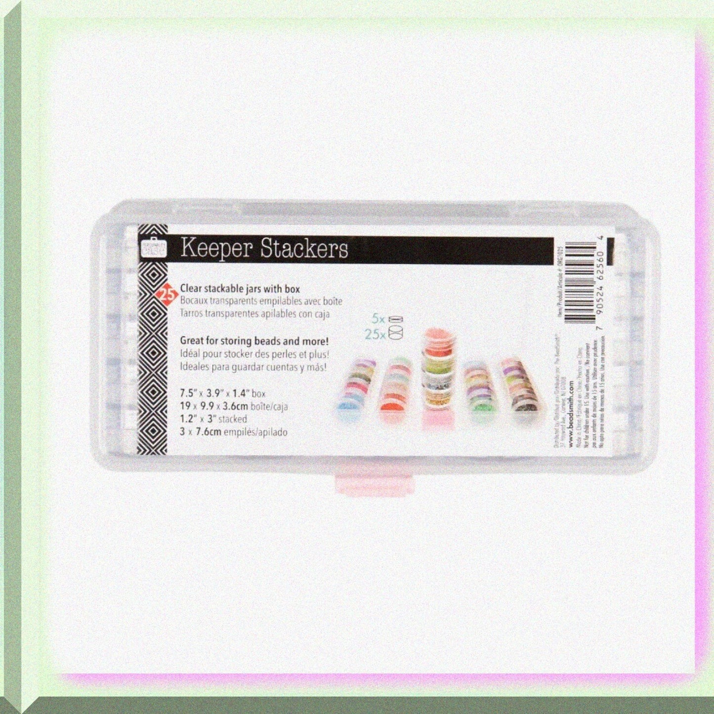 Clear Organizer Box with 25 Jars and Compartments