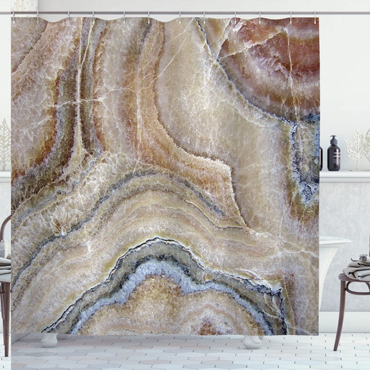 Marble Print Shower Curtain Pale Blue 69x70