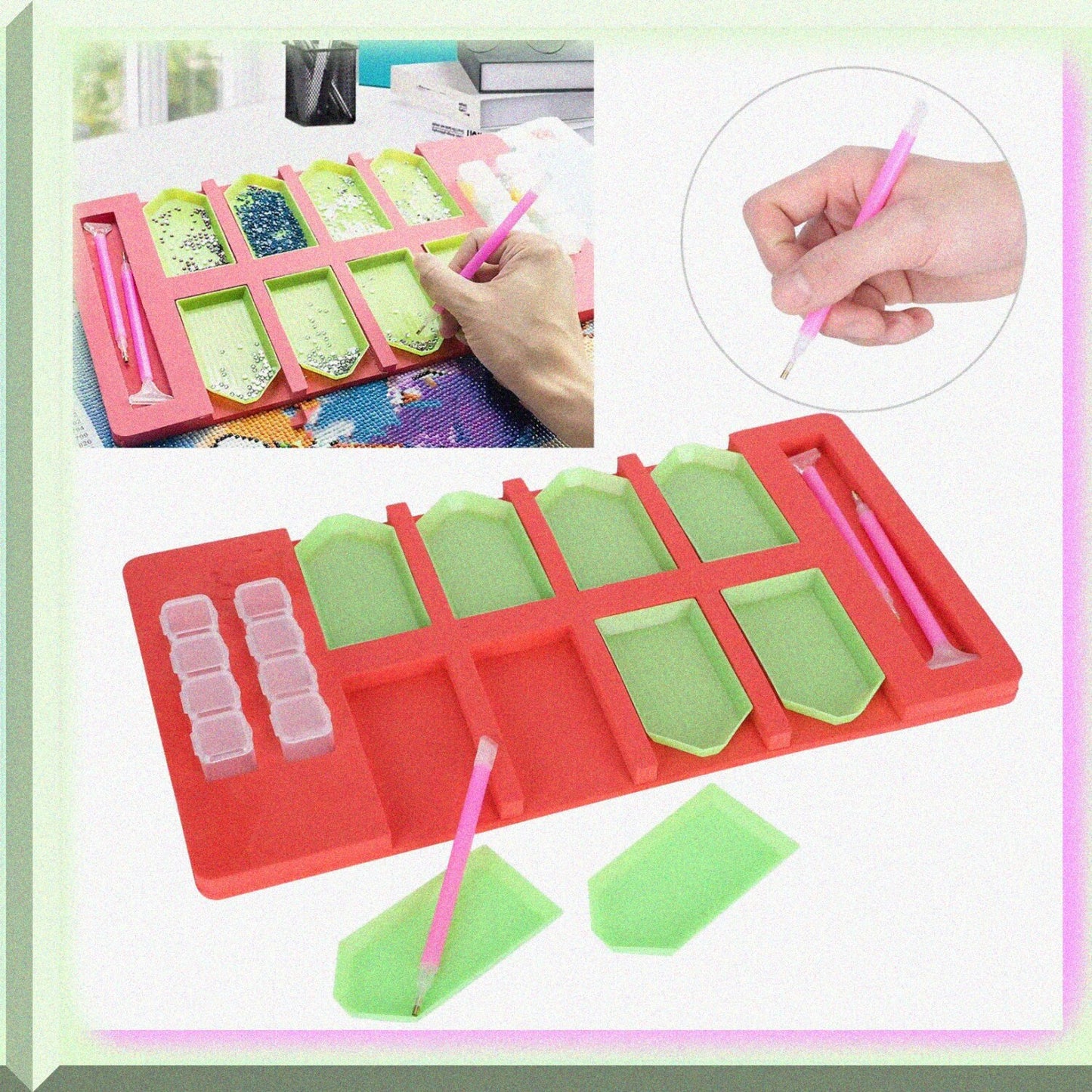 Diamond Painting Tray Organizer with 8-Point Tray Capacity