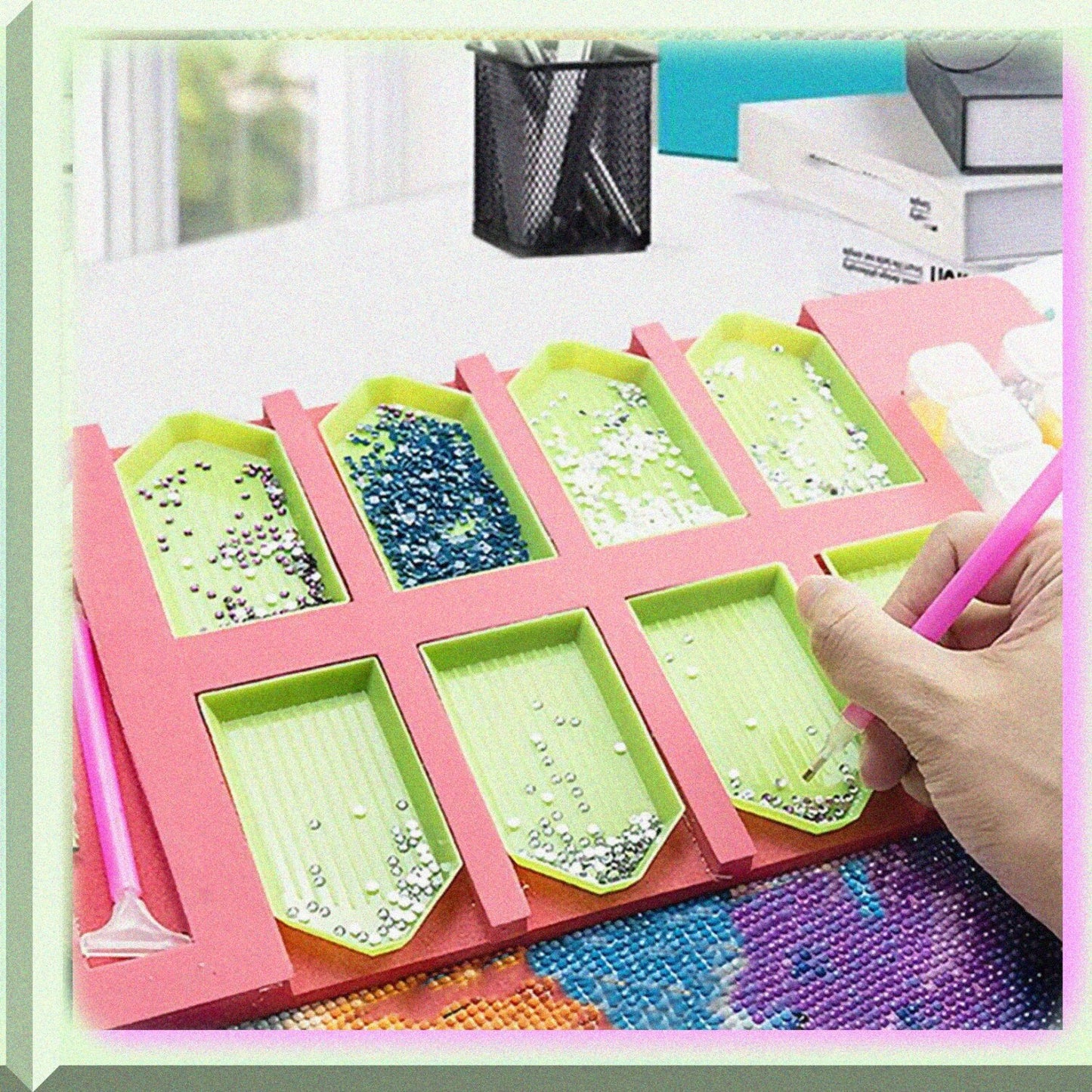 Diamond Painting Tray Organizer with 8-Point Tray Capacity