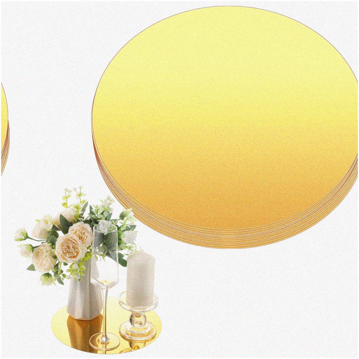 10 pcs 12-Inch Silver Metal Wreath Ring Stand with Acrylic Base