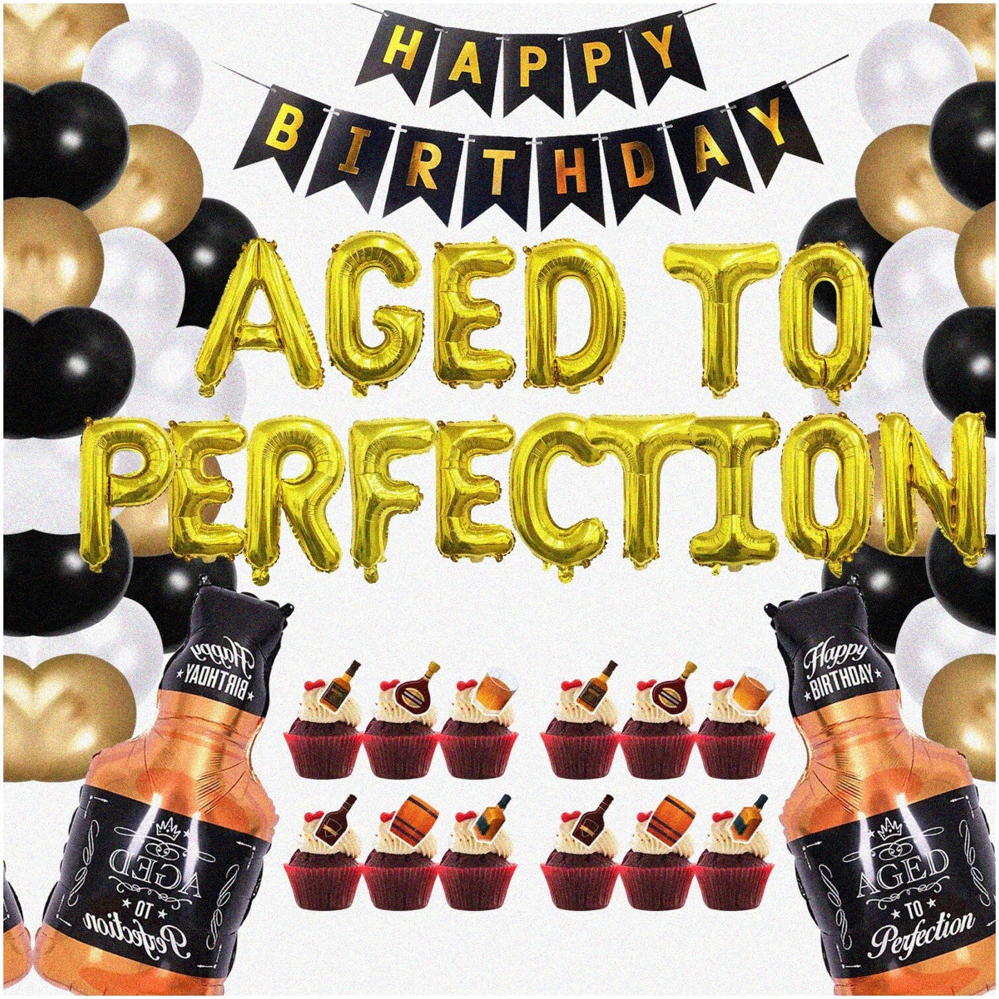 Vintage 25th Birthday Party Decorations Set