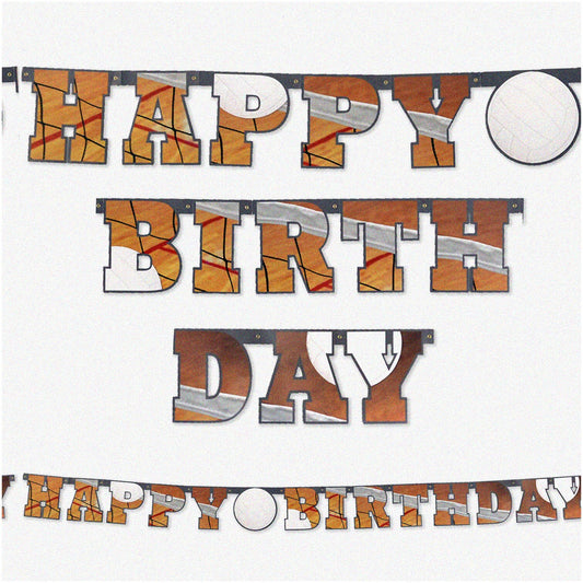 Volleyball Birthday Banner with 7" Letters and Numbers