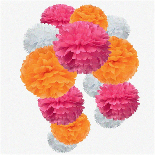 Festive Fall Tissue Pom Poms Set of 12