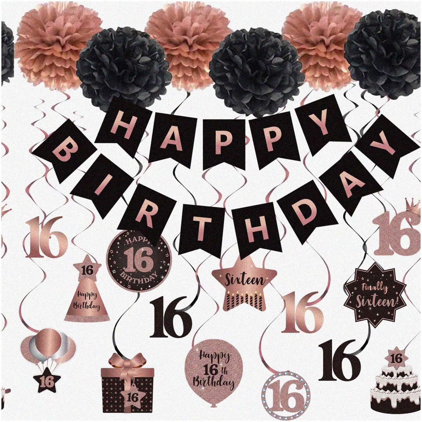 Set of 3 Silver Blue 16th Birthday Tablecloths 70.8x42.5 inches