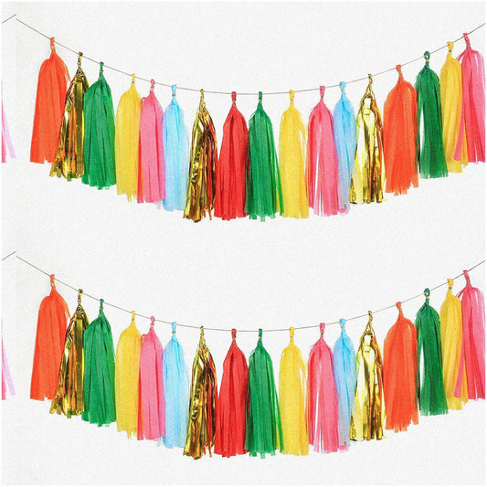35 PCS Tissue Paper Tassel Garland Kit