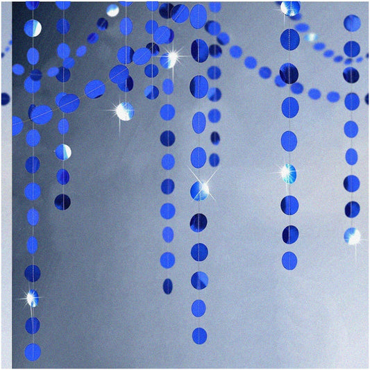 Royal Blue Polka Dot Party Garland 52ft 4 Strings