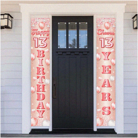 Pink 13th Birthday Party Set with Banners and Decorations