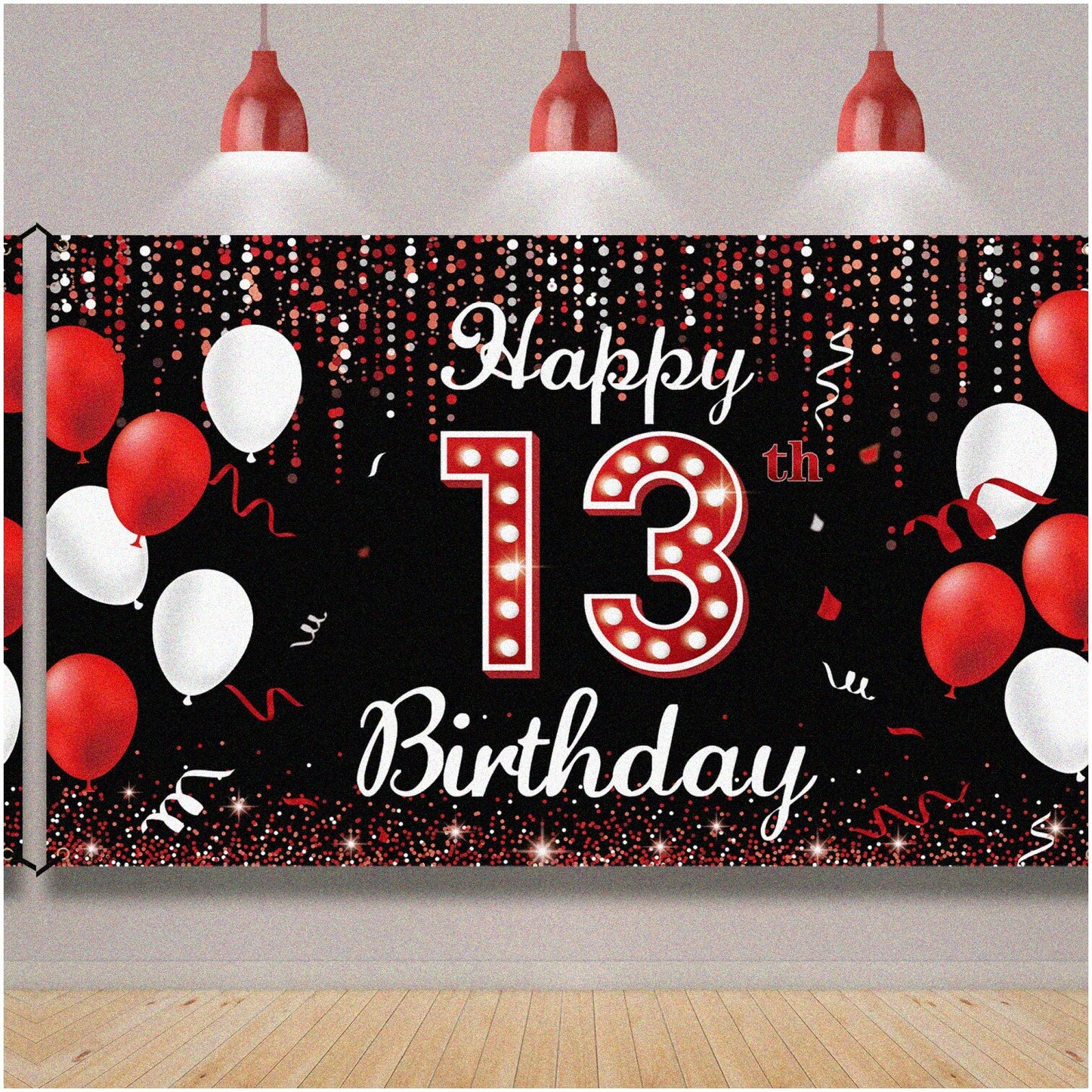 Thirteen & Thriving Birthday Set with Red & Black Backdrop