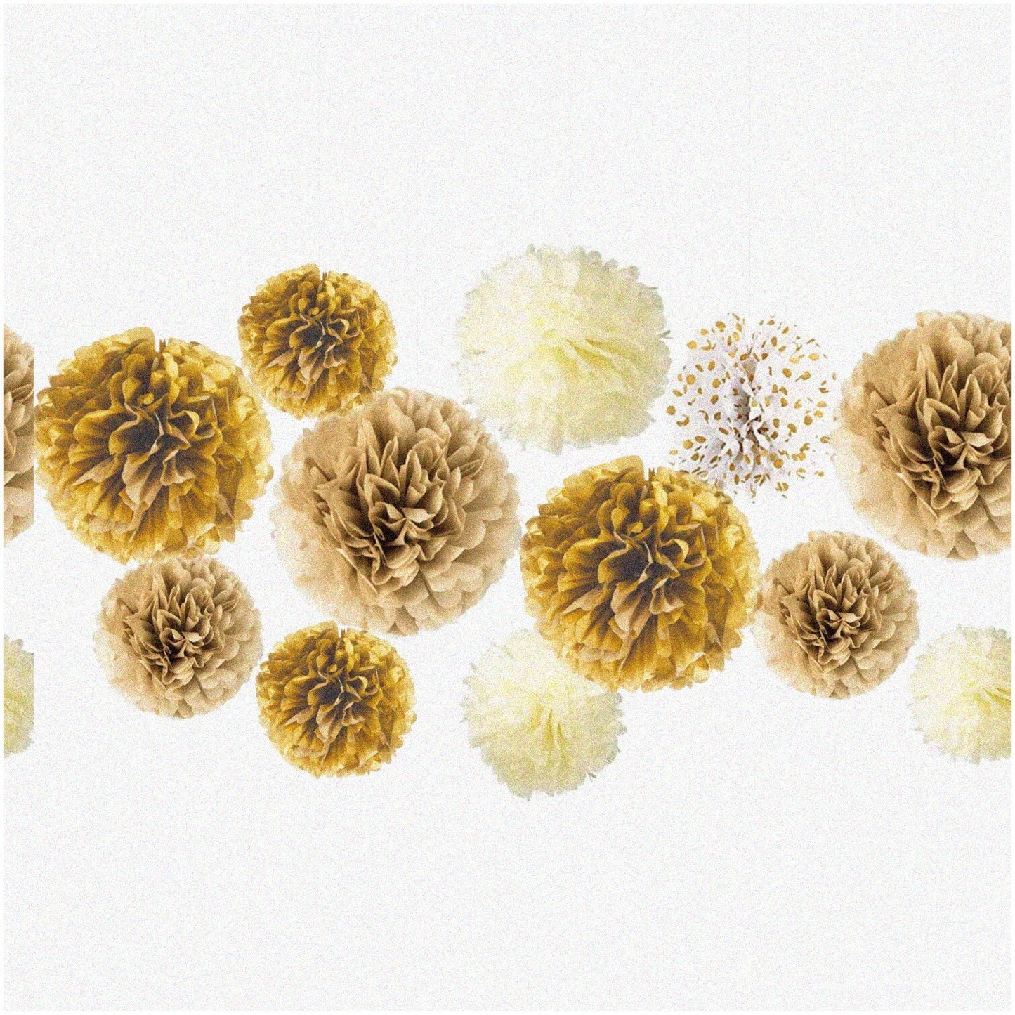 12-Piece White Tissue Pom Pom Party Decorations