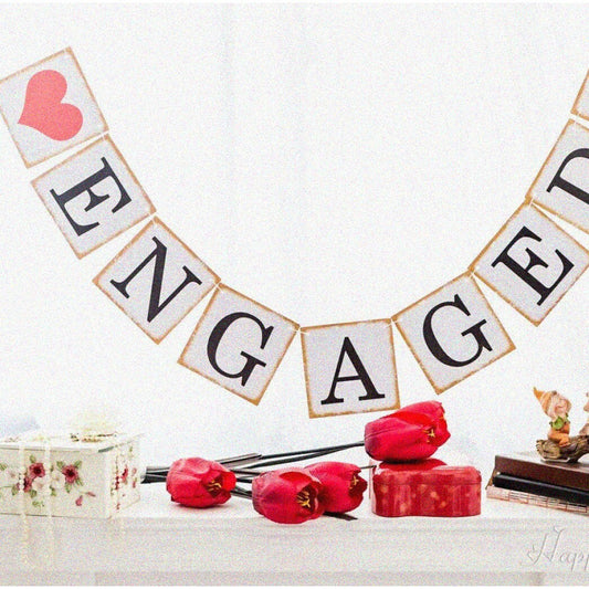 Engaged Banner Bunting Garland for Celebration