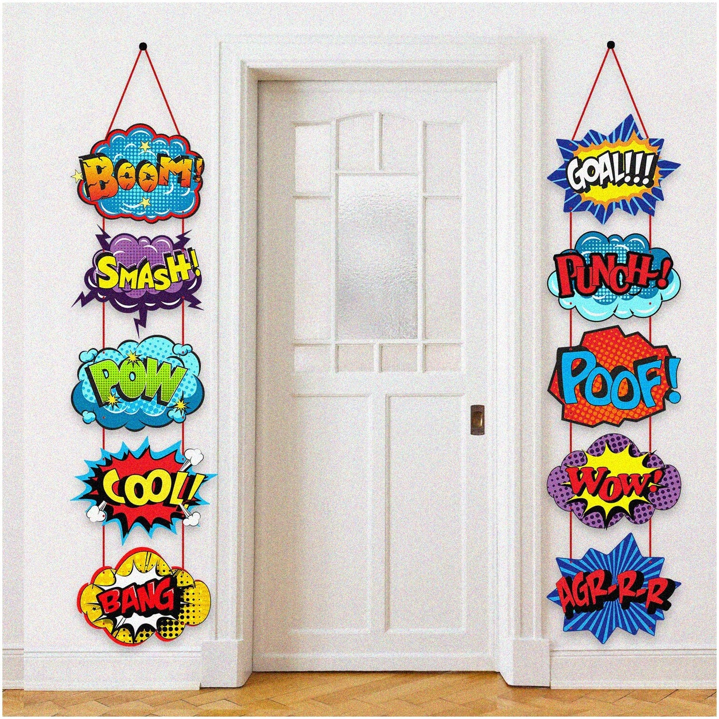 Superhero Party Pack 10 Large Hero Action Sign Cutouts