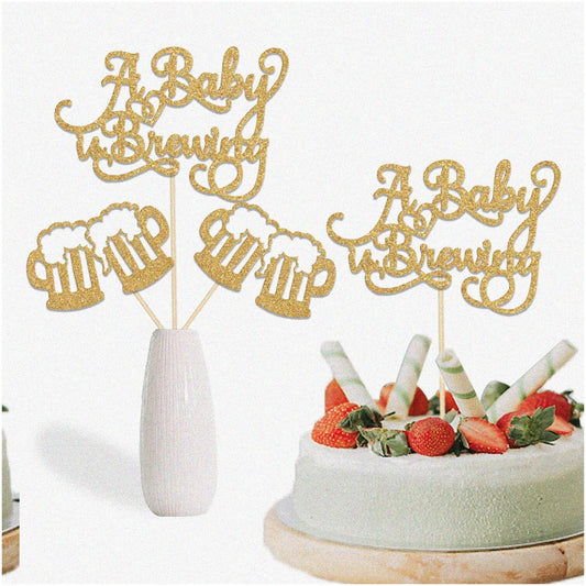 Baby Bash Decor Set with 12 Gold Centerpiece Sticks
