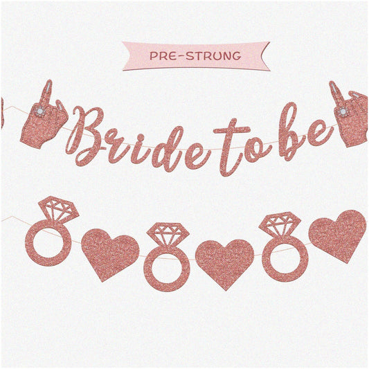 Rose Gold Glitter Bride to Be Banner