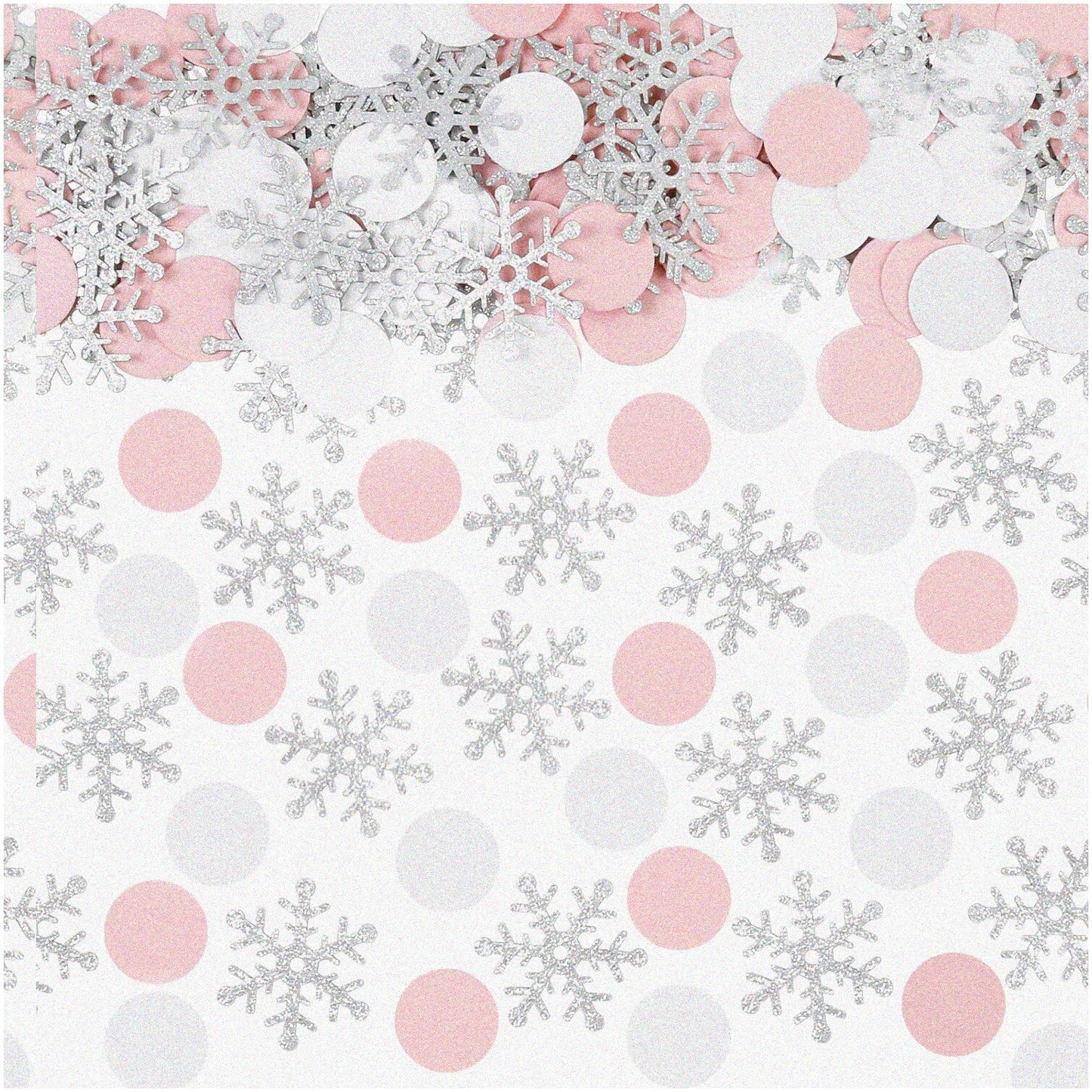200Pcs Silver, White, Pink Snowflake Confetti for Parties