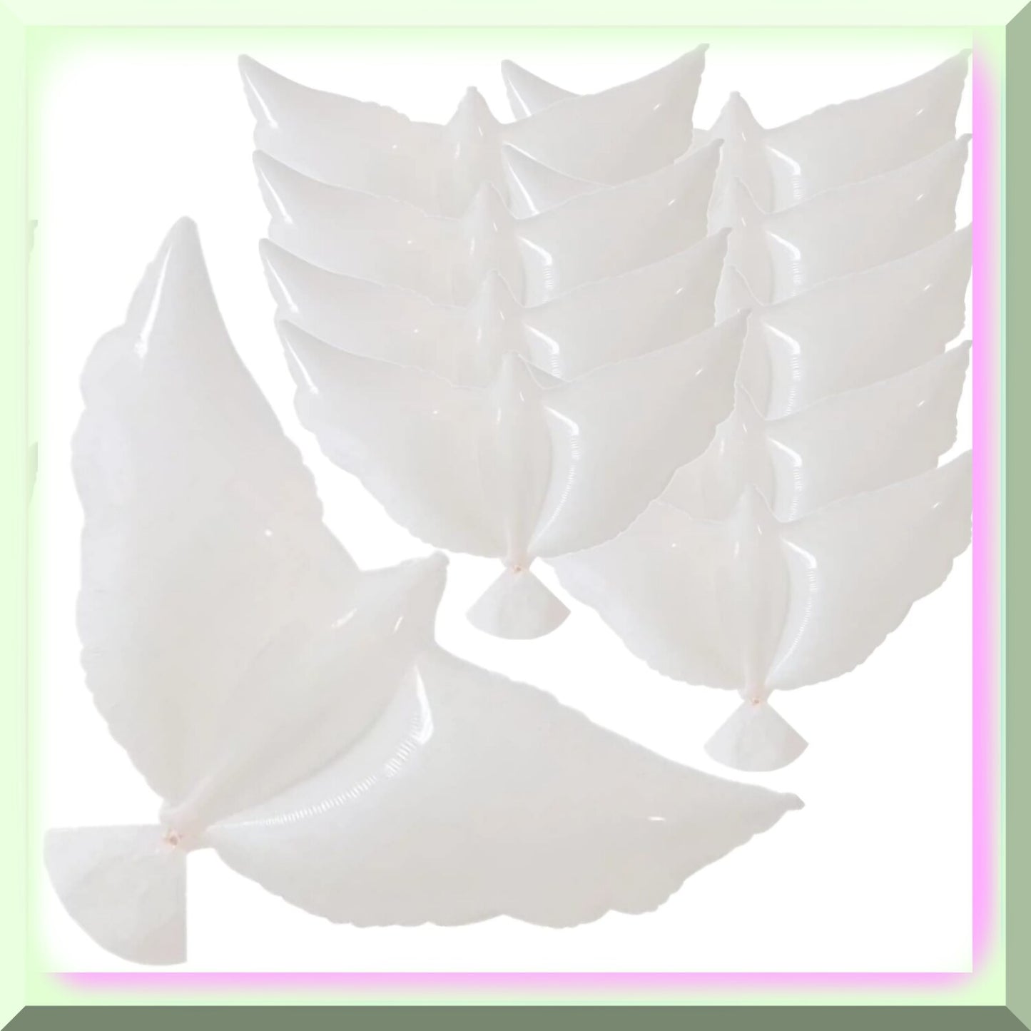 10 Pack 41" White Dove-Shaped Balloons for Weddings and Parties