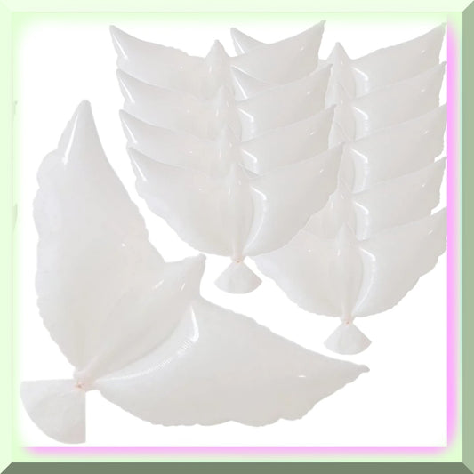 10 Pack 41" White Dove-Shaped Balloons for Weddings and Parties