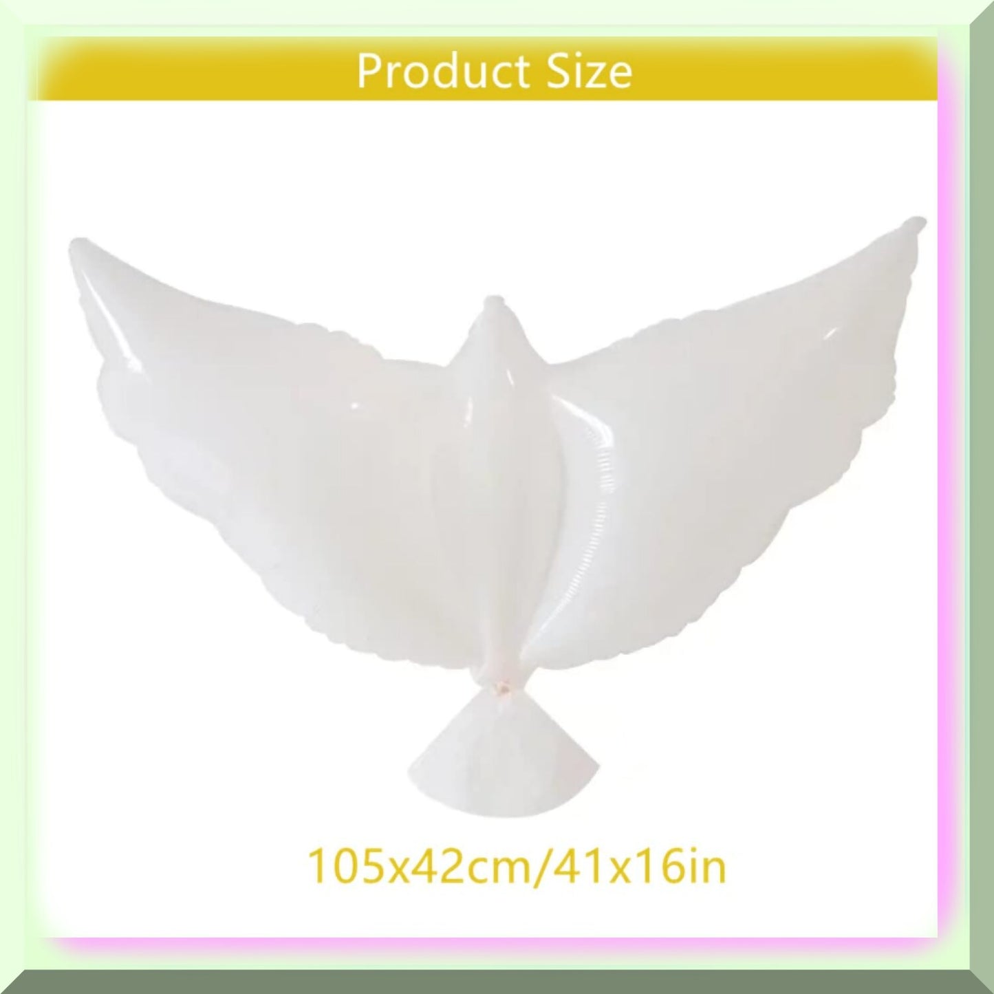 10 Pack 41" White Dove-Shaped Balloons for Weddings and Parties
