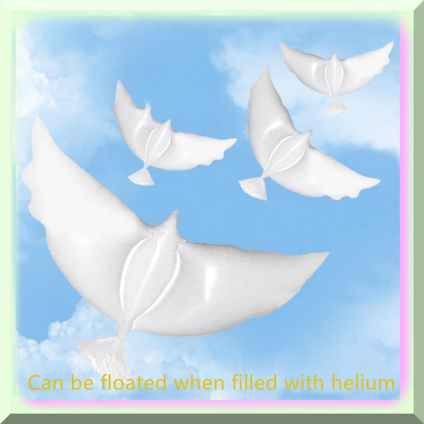 10 Pack 41" White Dove-Shaped Balloons for Weddings and Parties