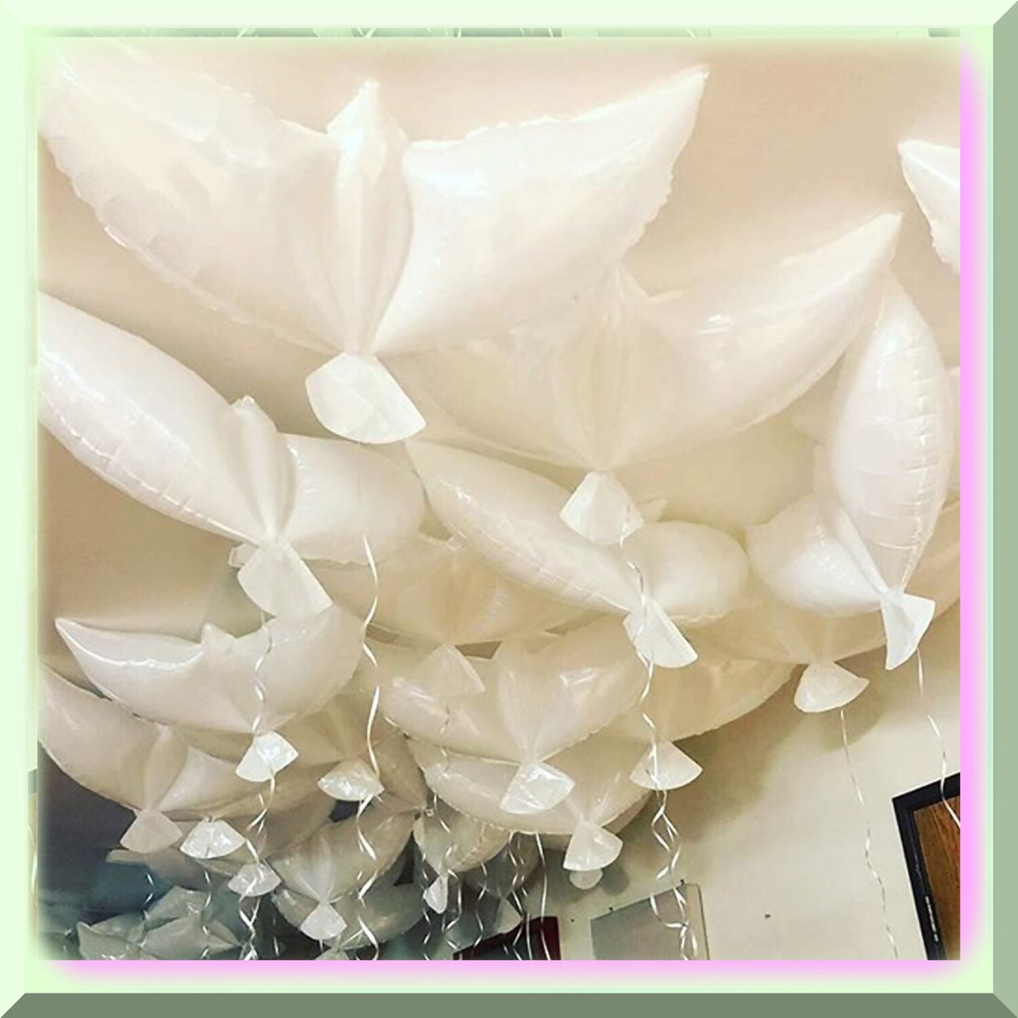 10 Pack 41" White Dove-Shaped Balloons for Weddings and Parties