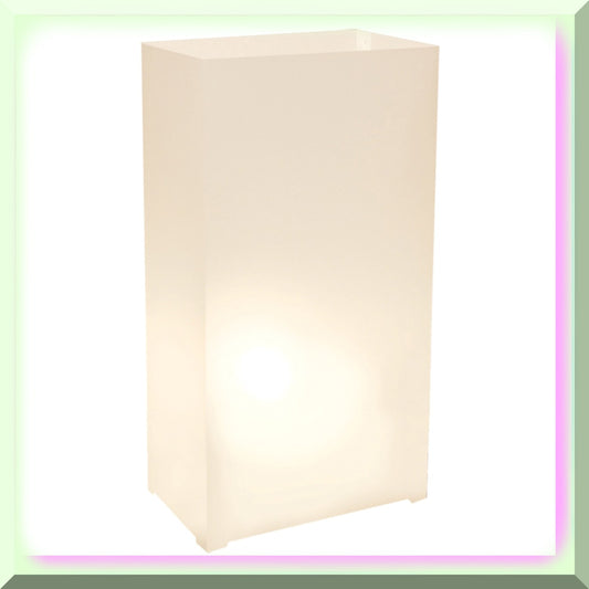 10 White Plastic Luminaria Lanterns
