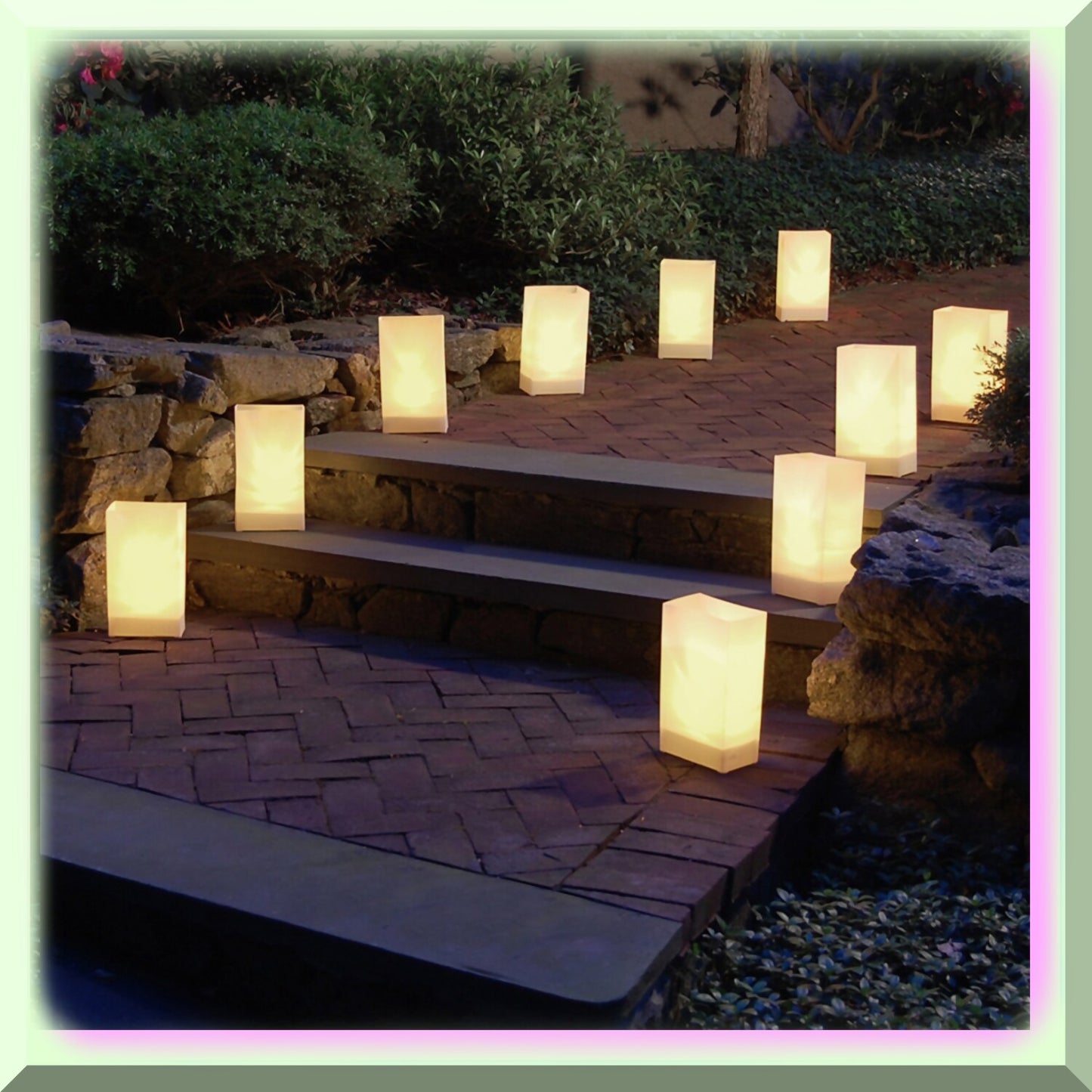 10 White Plastic Luminaria Lanterns